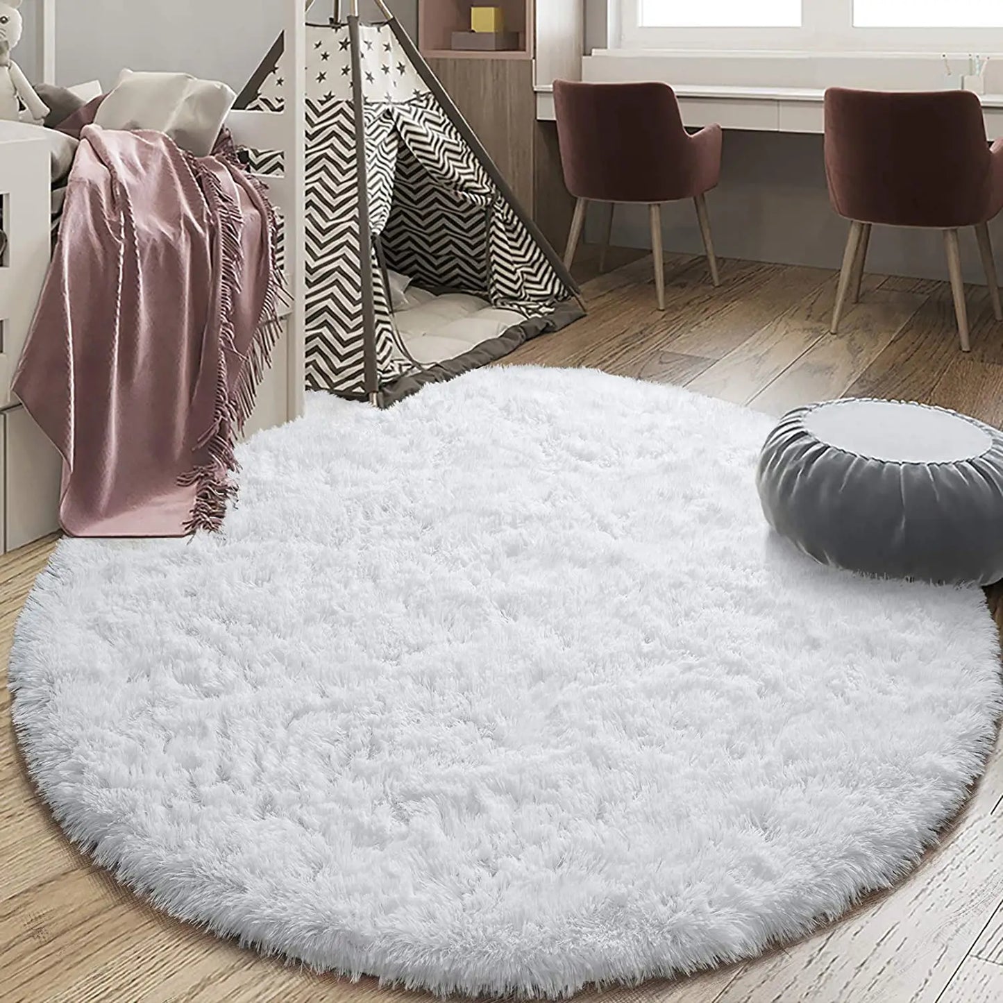 Noahas Round Fluffy Large Area Rug