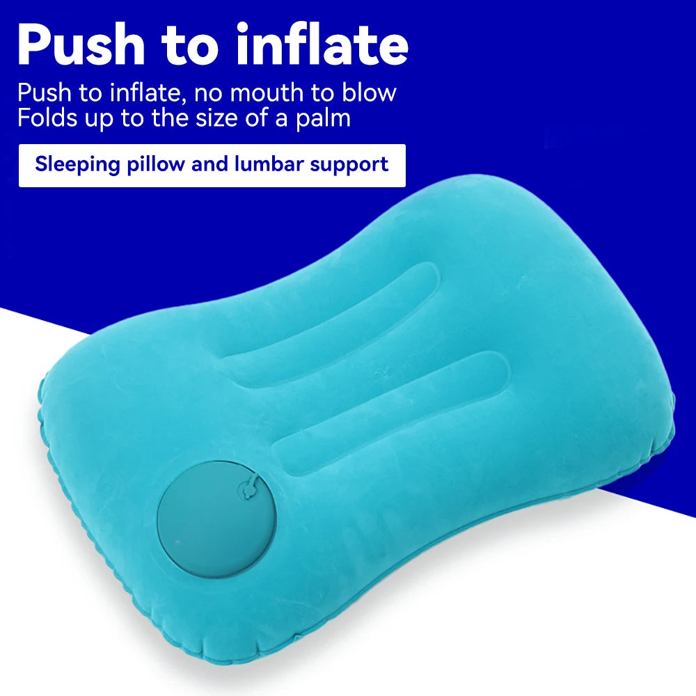 Press Type Air Inflatable Travel Pillow