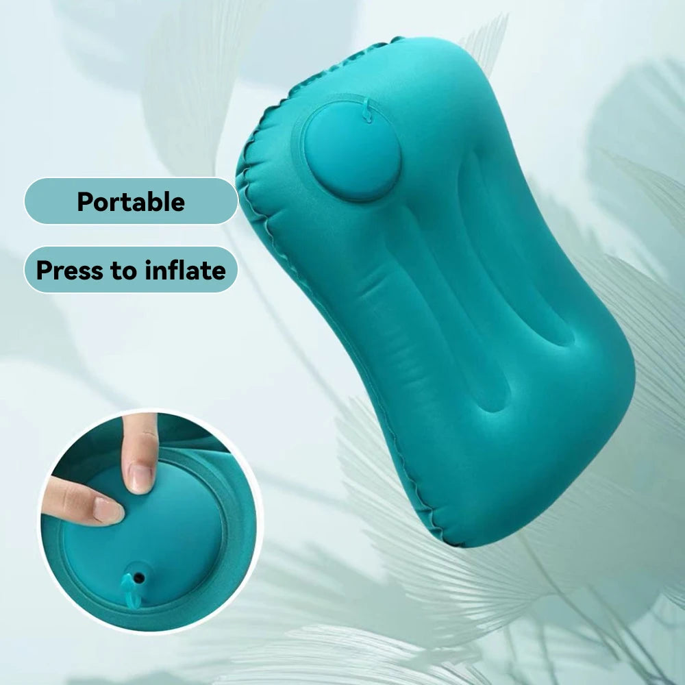 Press Type Air Inflatable Travel Pillow