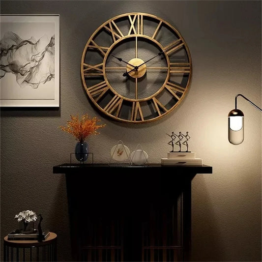 Retro Round Metal Clock