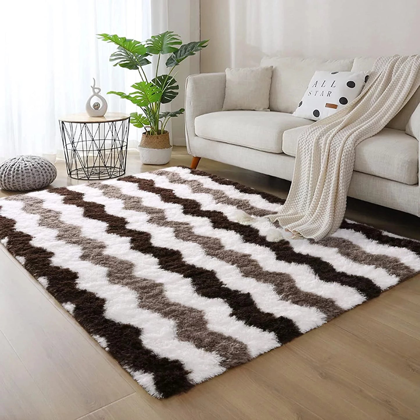 Noahas Soft Shaggy Plush Area Rug