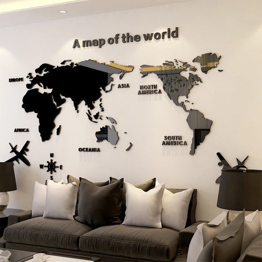 3D World Map Acrylic Stickers