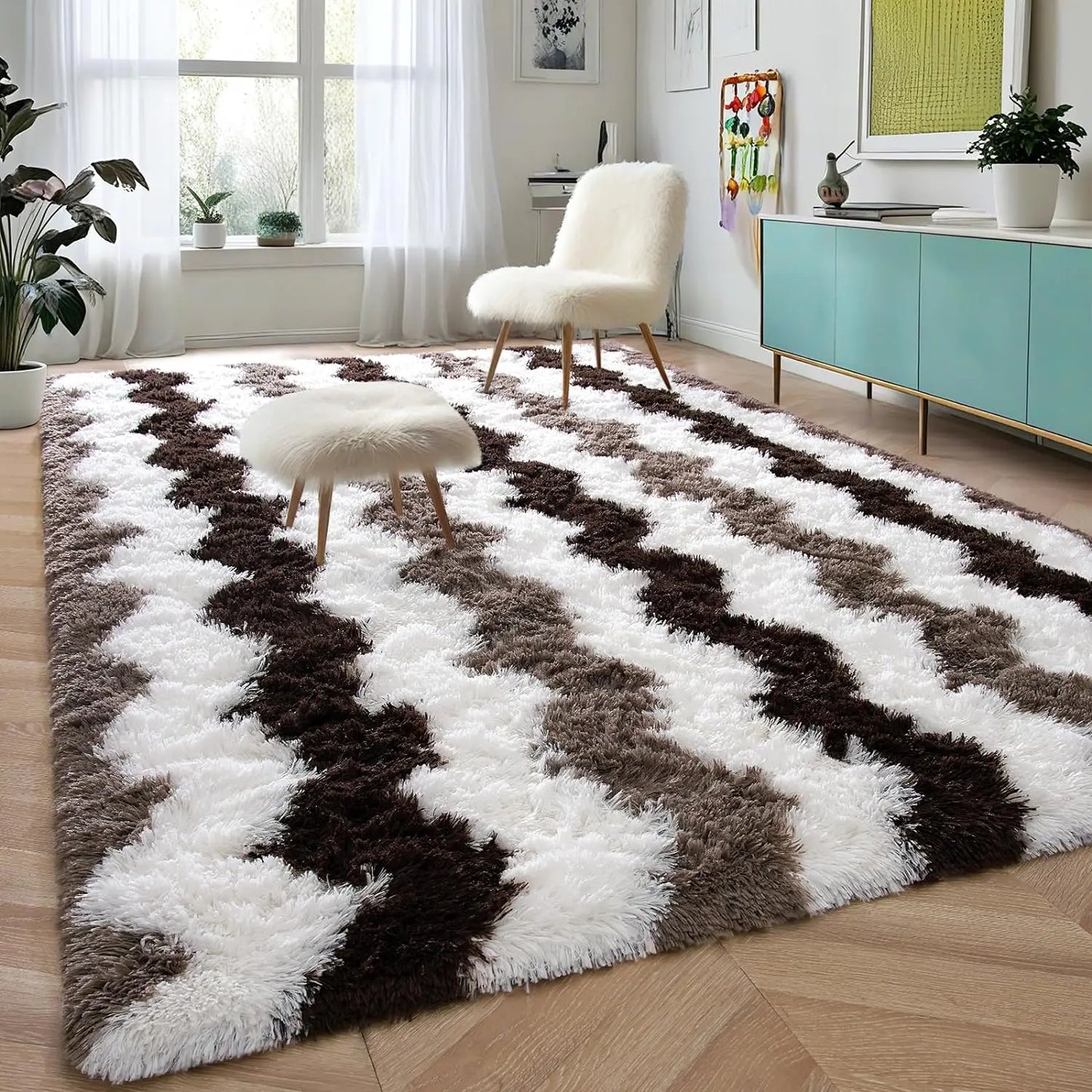 Noahas Soft Shaggy Plush Area Rug