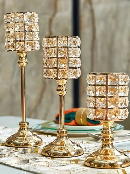 Crystal Gold Candle Holder