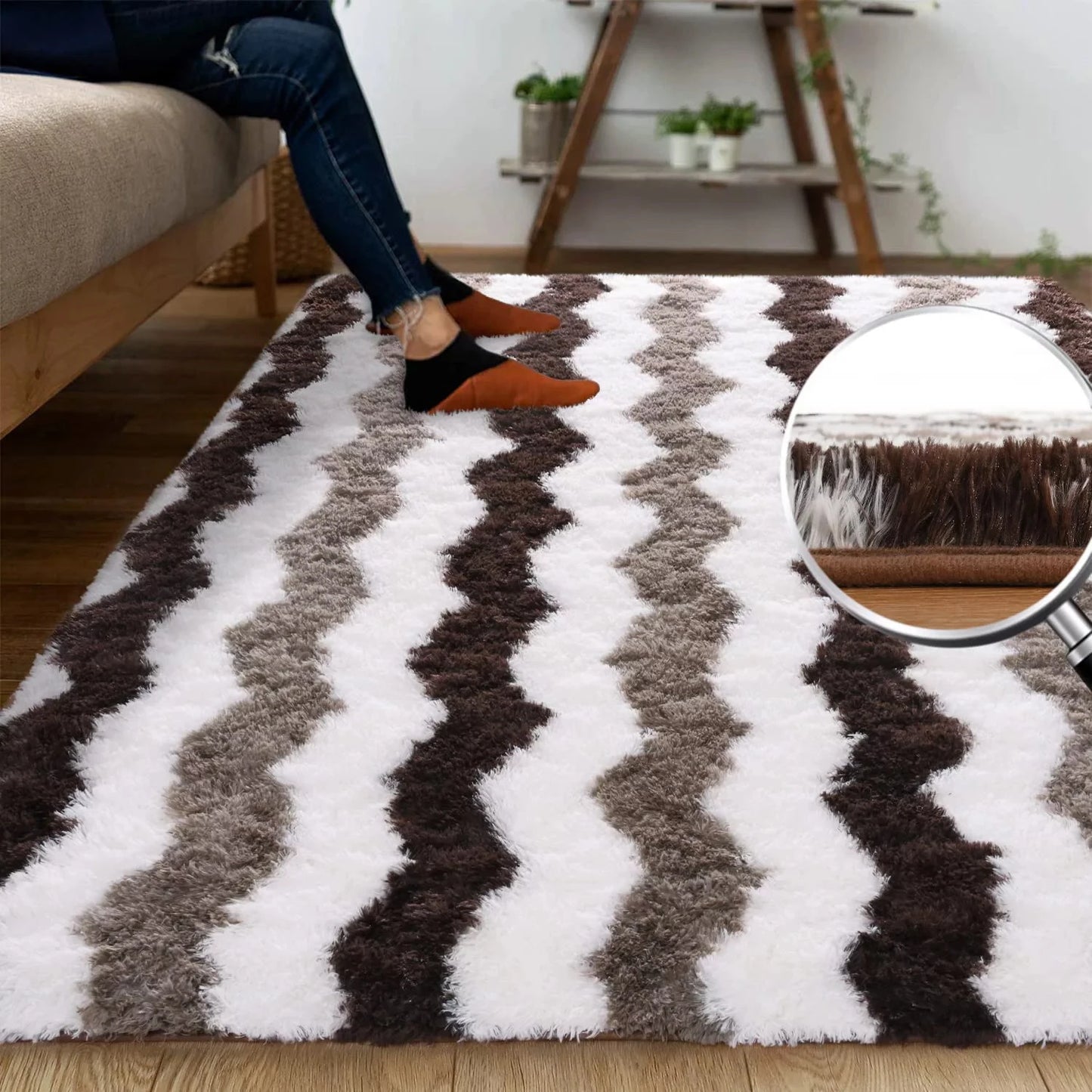 Noahas Soft Shaggy Plush Area Rug